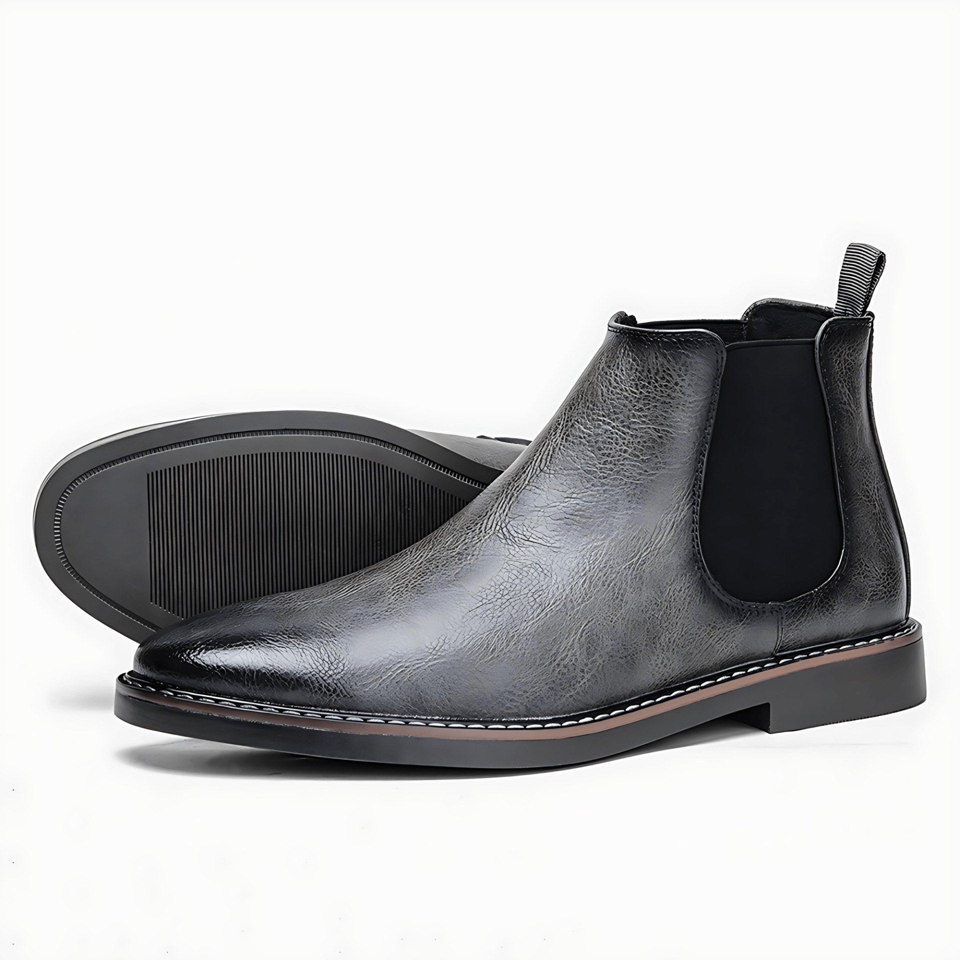 Cevori Slip-On Ankle Style Leather Chelsea Boots