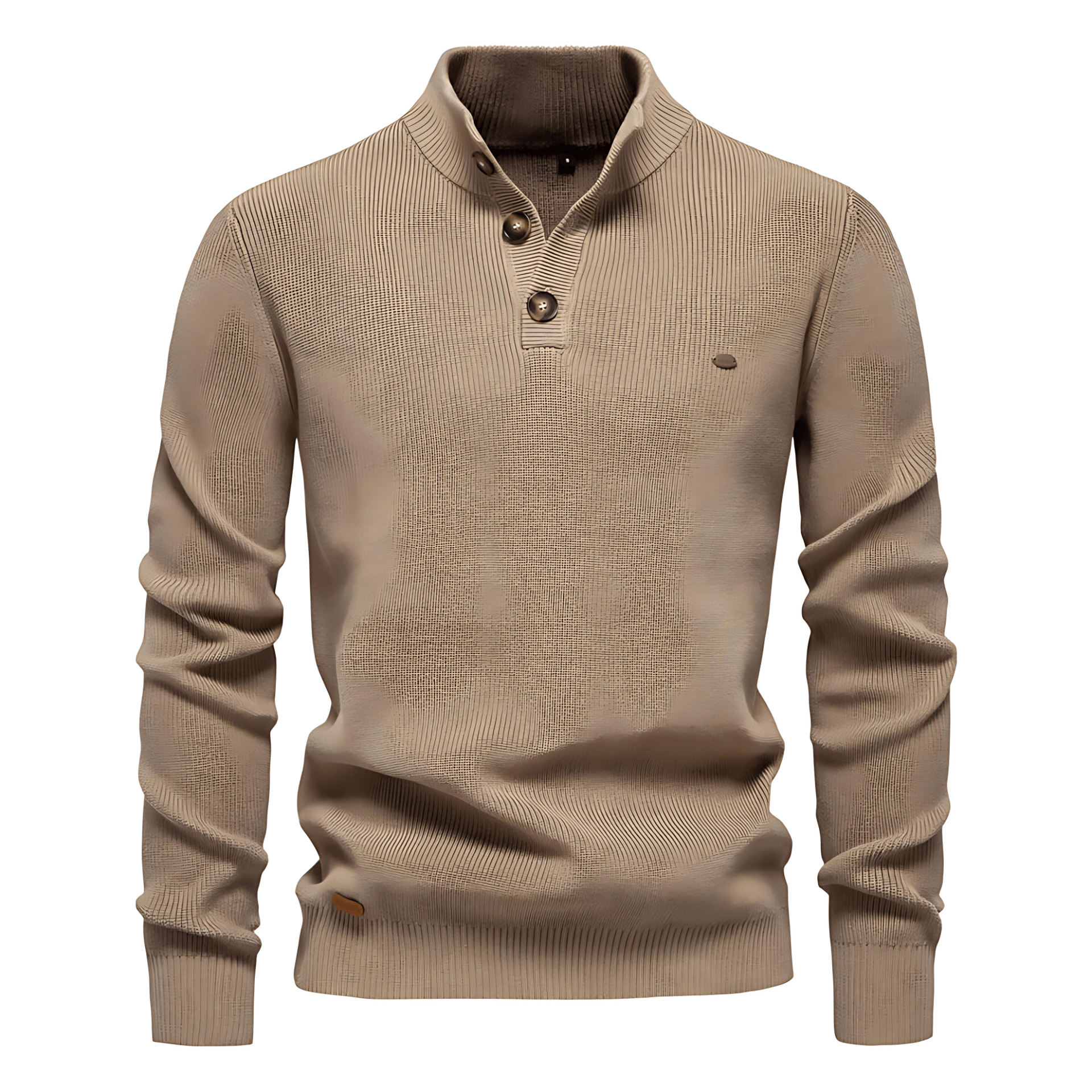 Cevori Stand Collar Tailored Fit Knitted Jumper