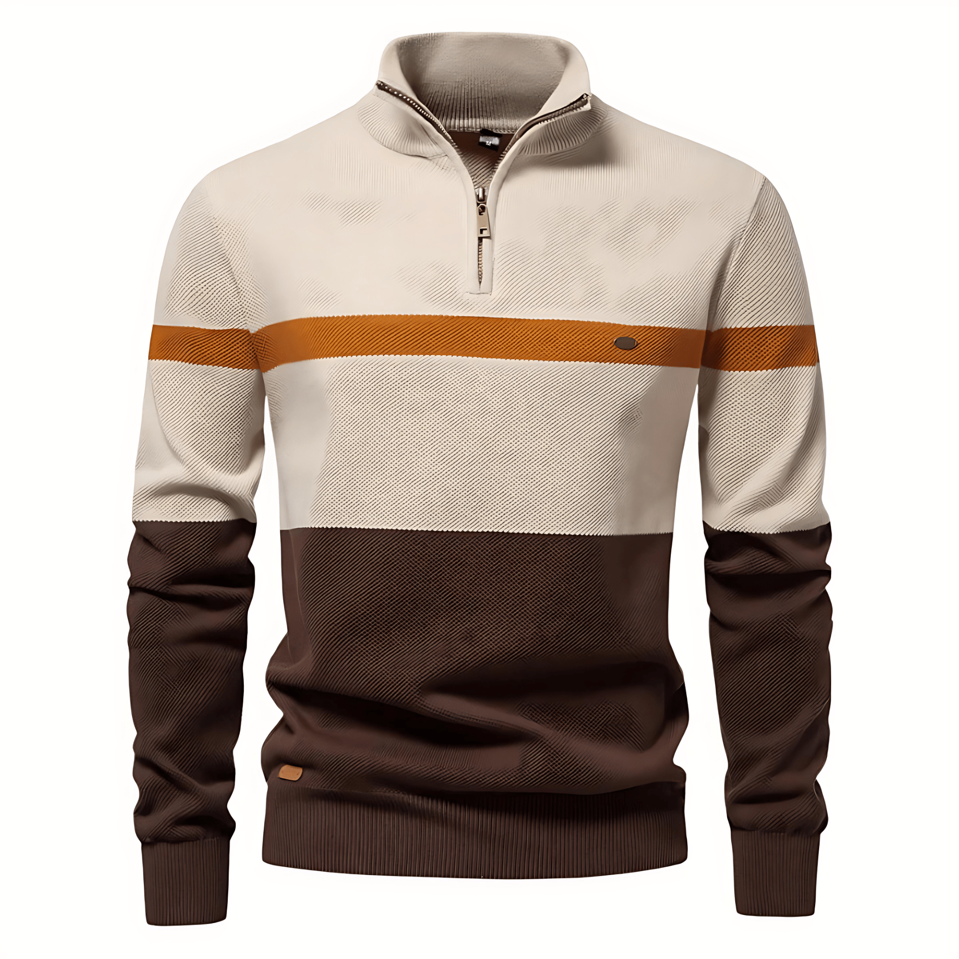Cevori Stylish Color Block Quarter-Zip Jumper