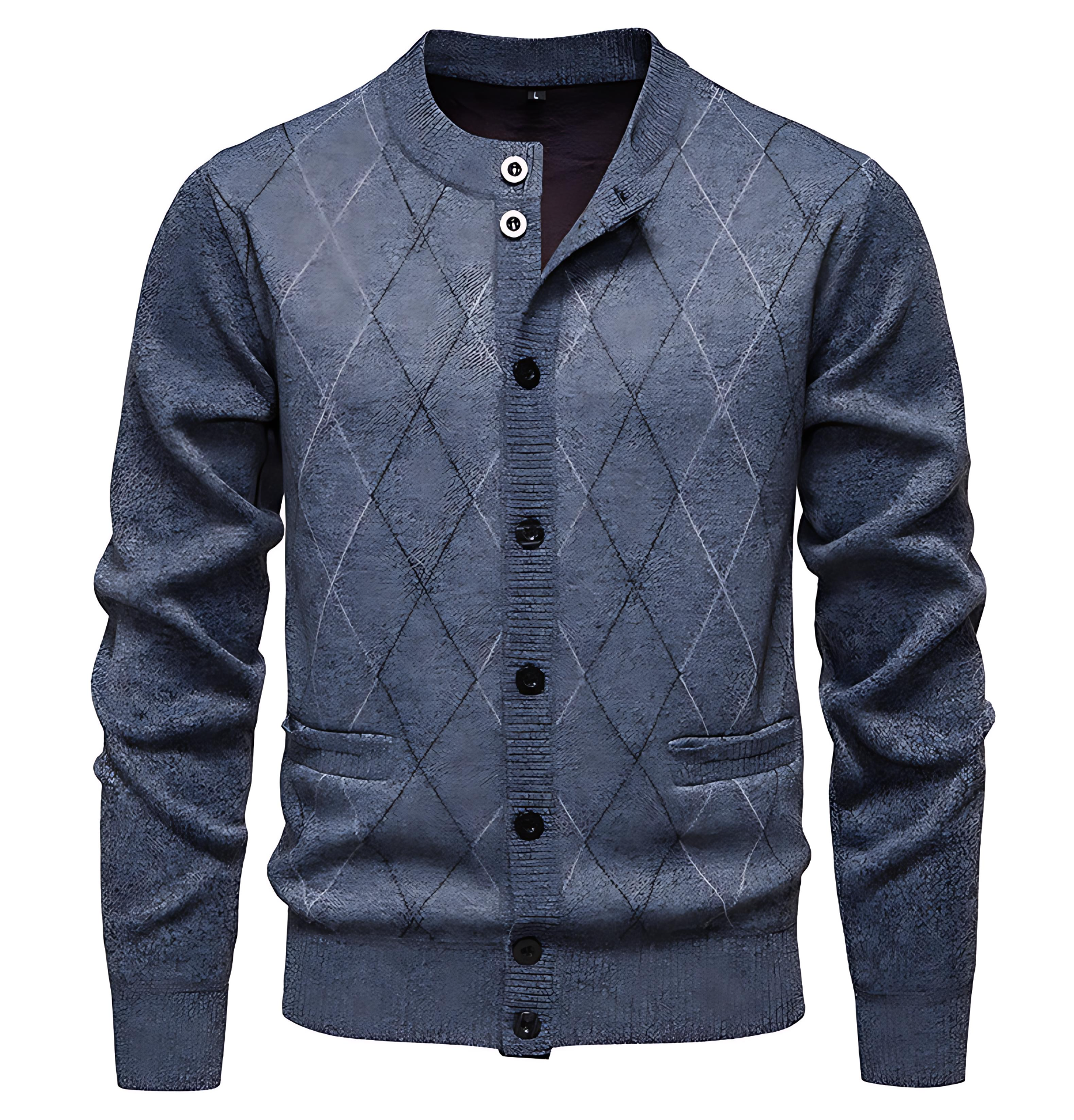 Cevori Stylish Diamond Pattern Cardigan Knitwear
