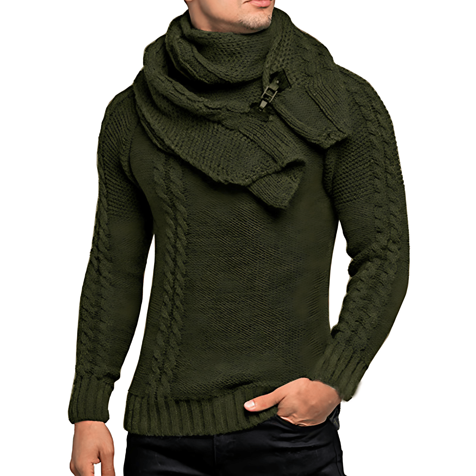 Cevori Stylish Knitted Jumper with Scarf
