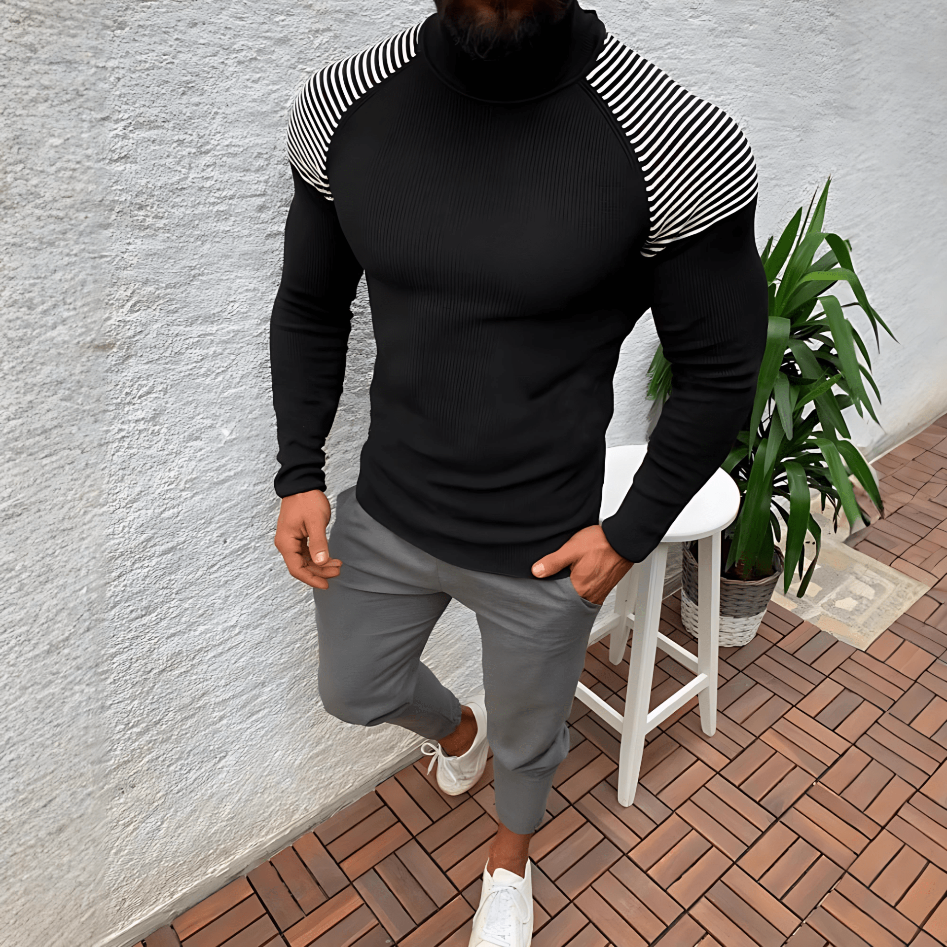 Cevori Stylish Stand-Up Collar Functional Jumper