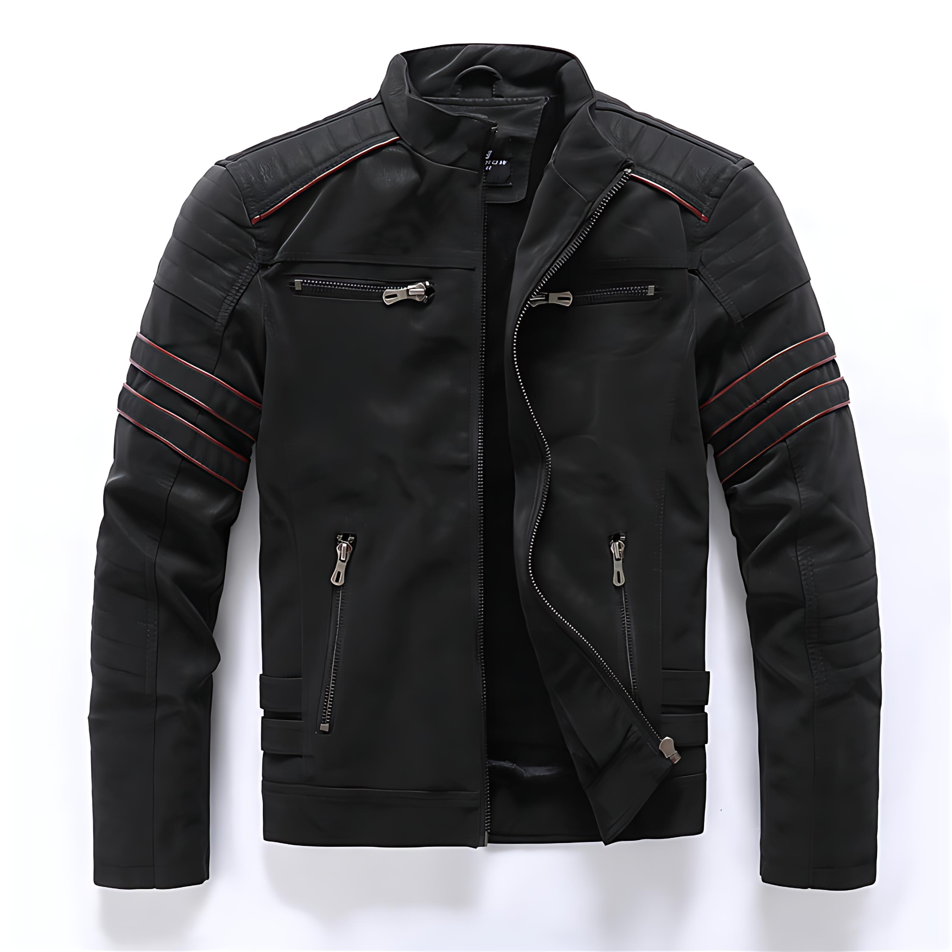 Cevori Stylish Zip Closure Design Biker Jacket