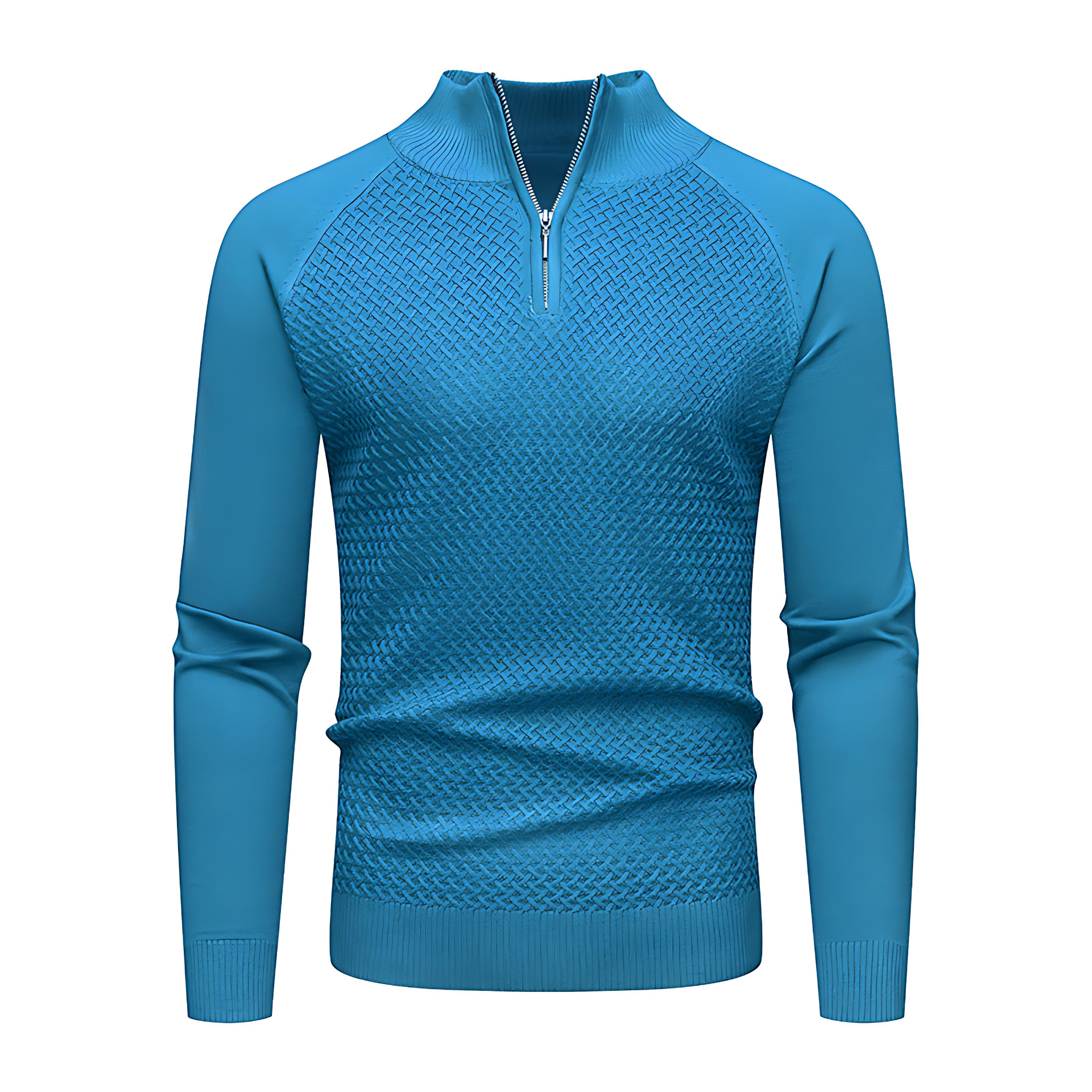 Cevori Stylish Zip Collar Knitted Jumper