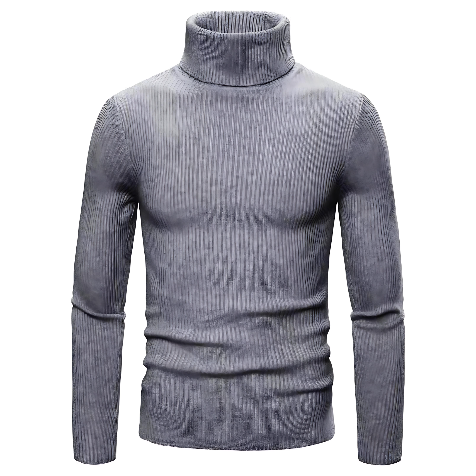 Cevori Turtleneck Style Rib Knit Jumper