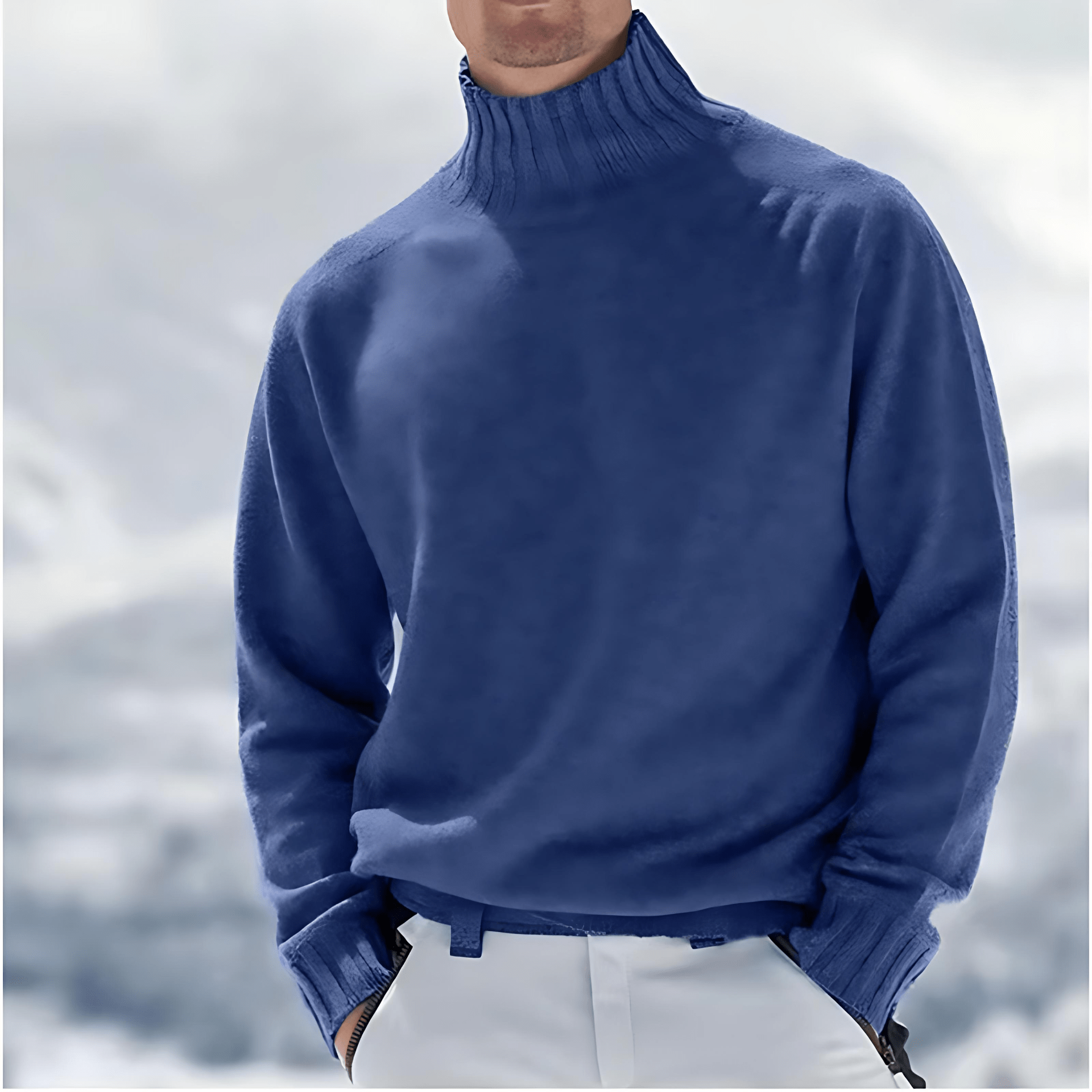 Cevori Turtleneck Wool Textured Jumper