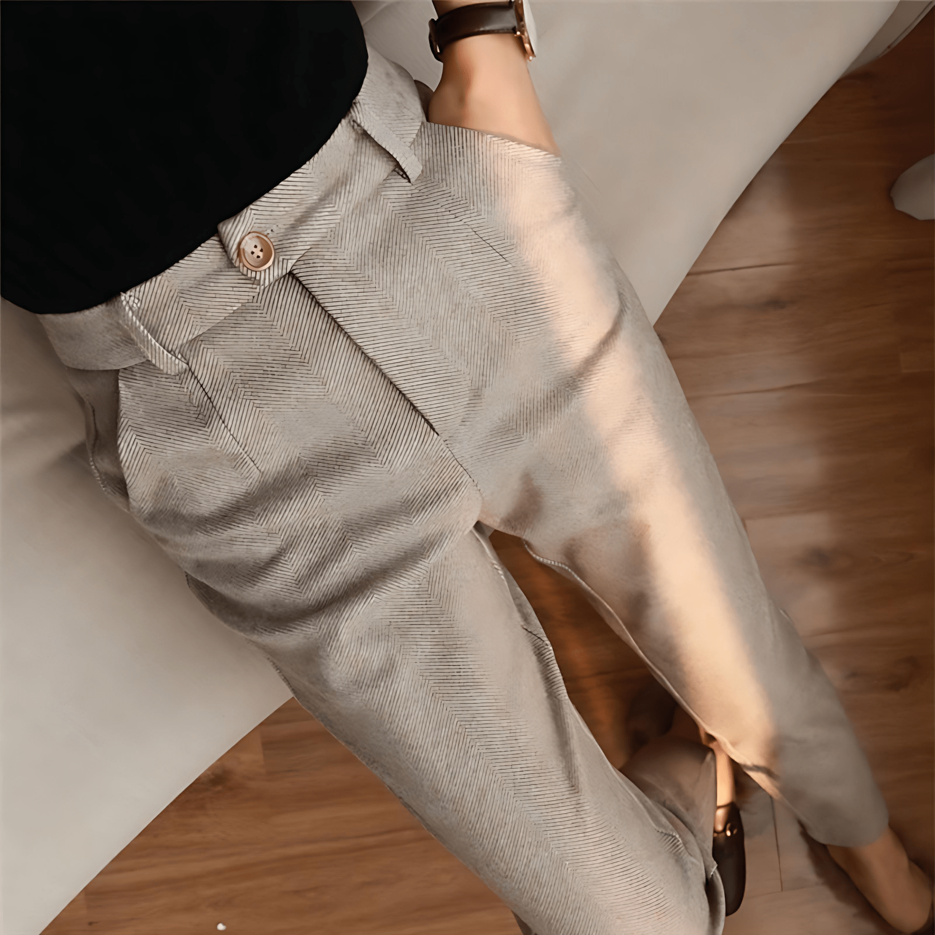 Cevori Vintage High-Waist Style Pleated Trousers