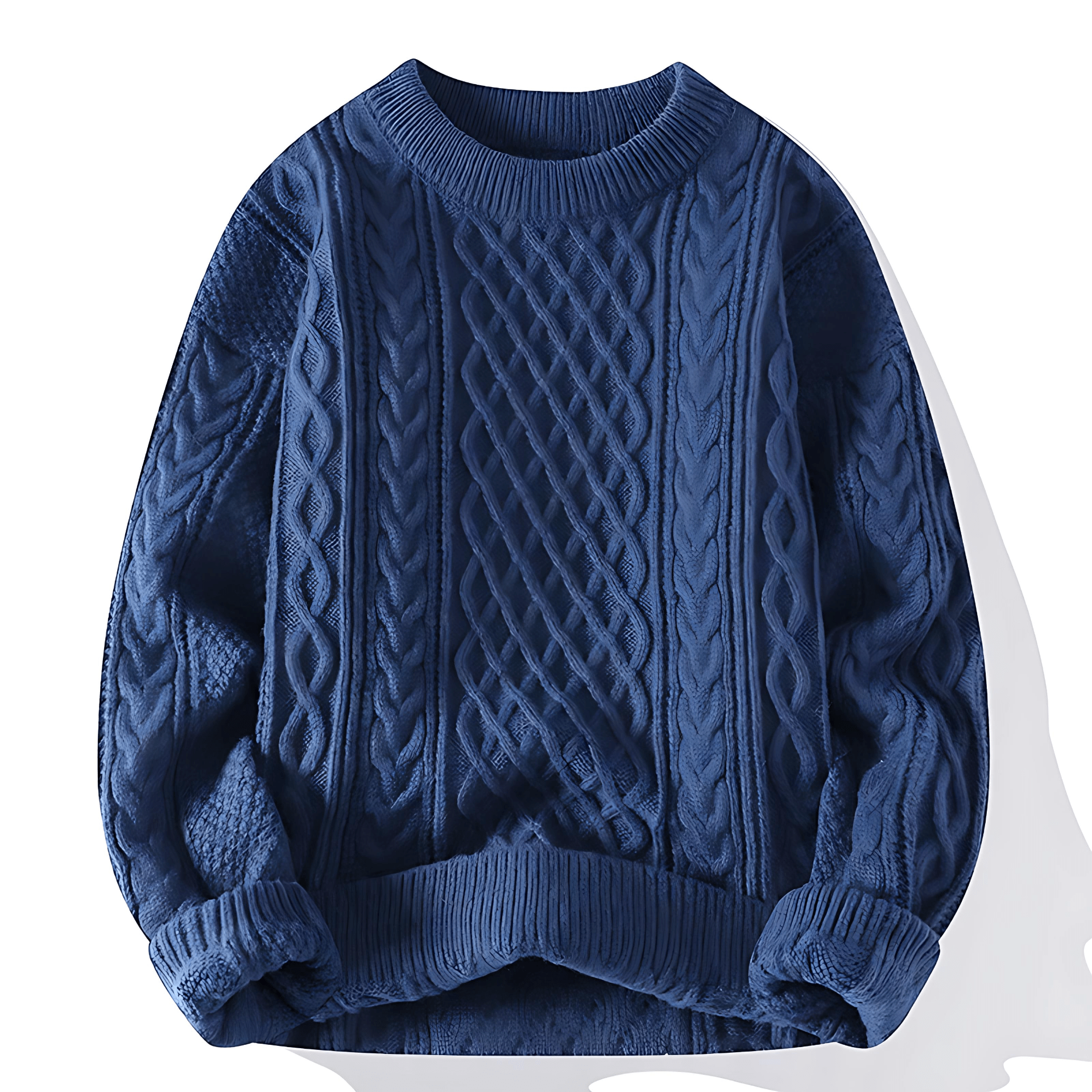 Cevori Vintage Style Cable Knit Crew Neck Jumper