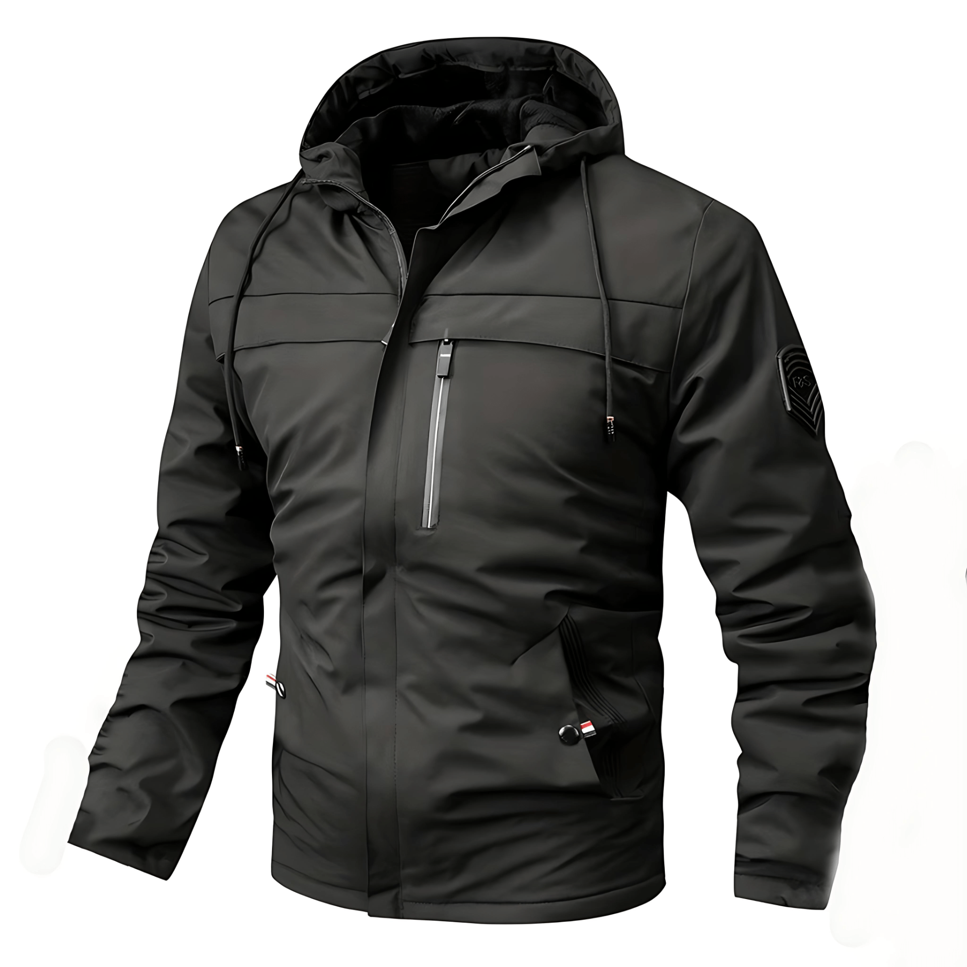 Cevori Warm Lining Cozy Black Windbreaker