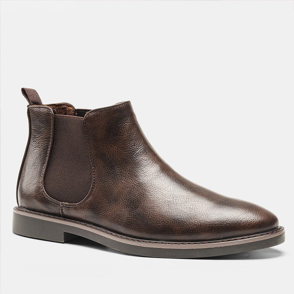 Cevori Slip-On Ankle Style Leather Chelsea Boots