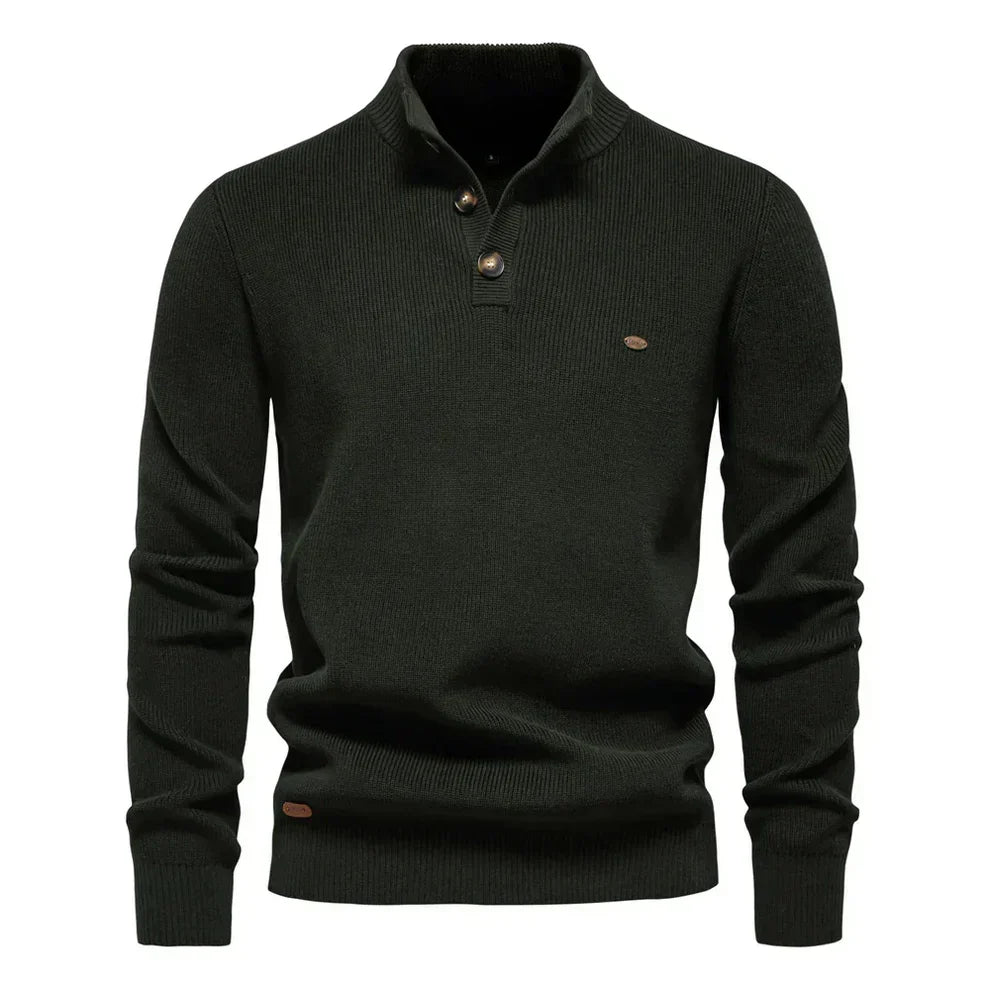 Cevori Stand Collar Tailored Fit Knitted Jumper
