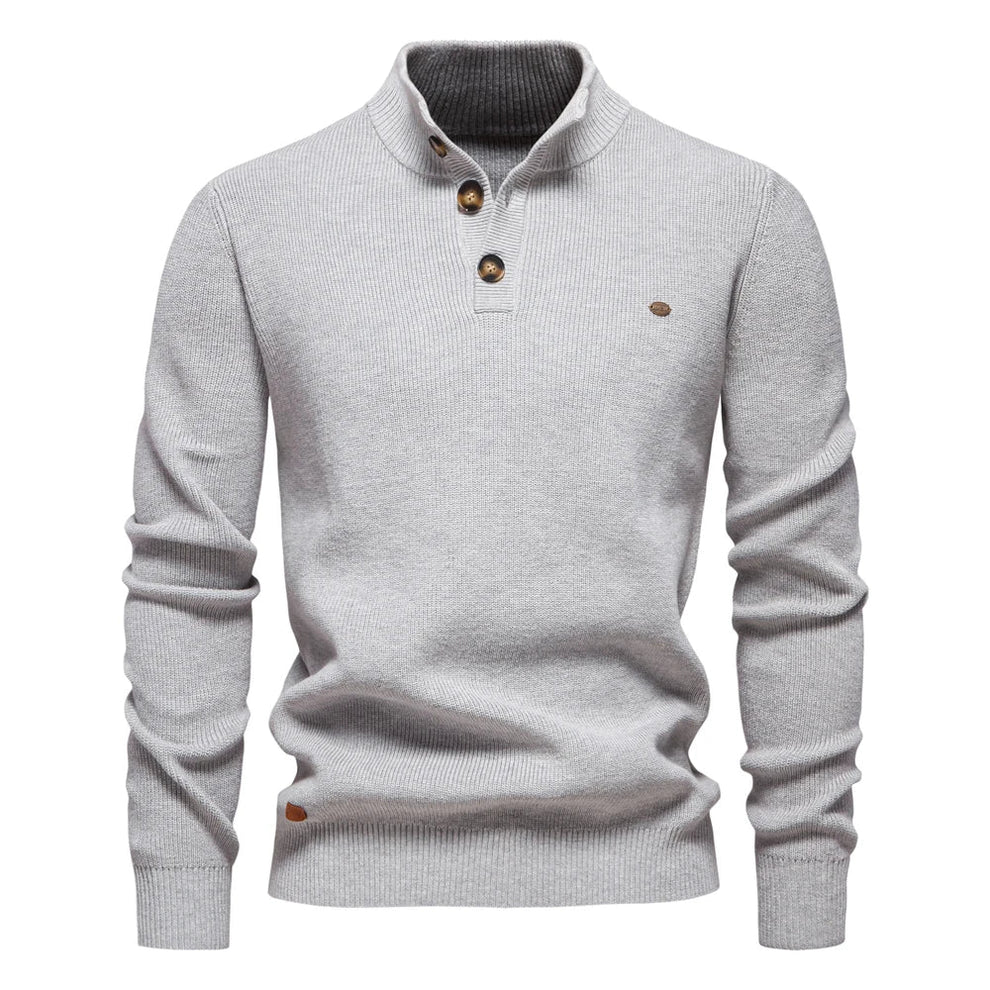 Cevori Stand Collar Tailored Fit Knitted Jumper