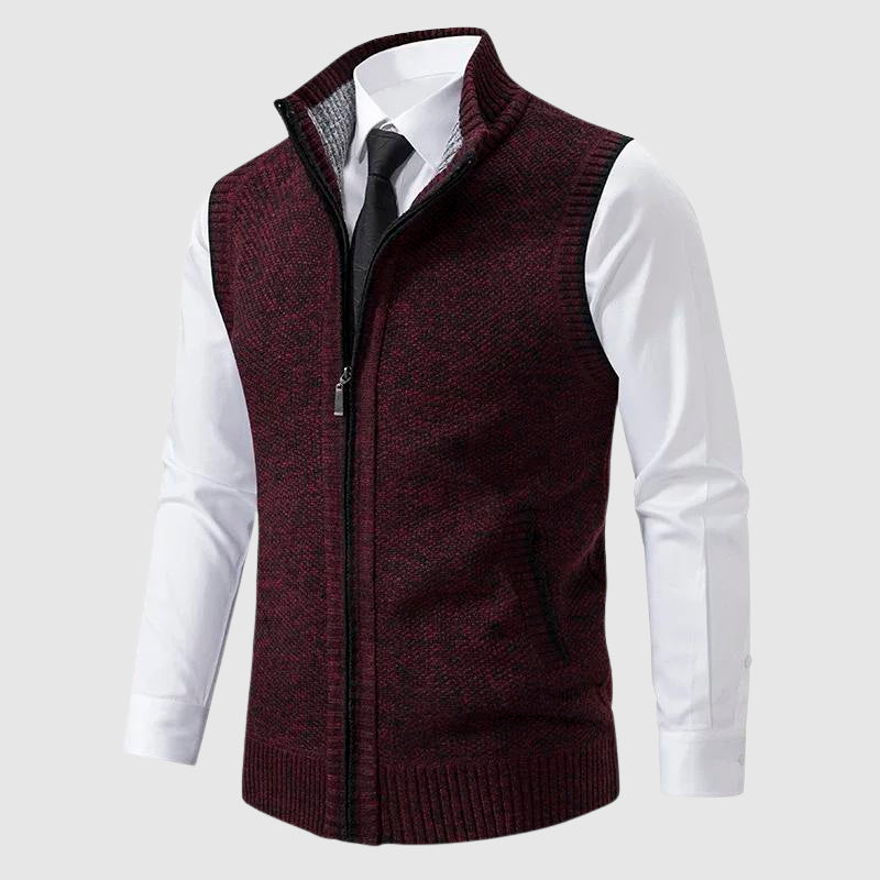 Cevori Knit Style Zip-Up Sweater Vest