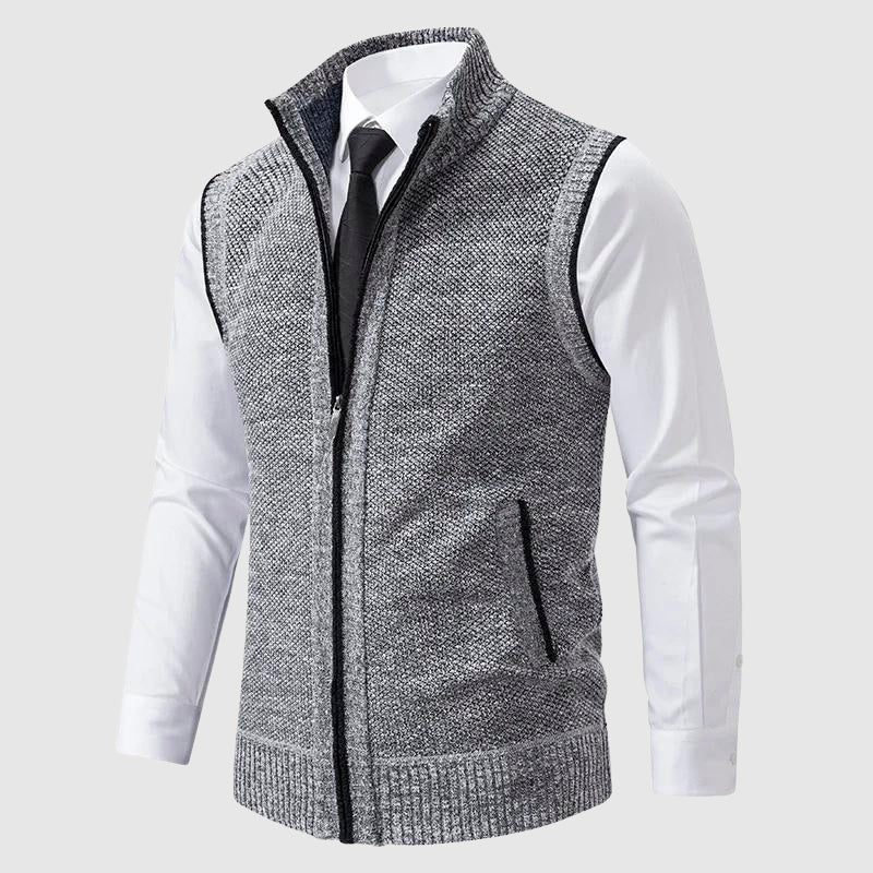 Cevori Knit Style Zip-Up Sweater Vest