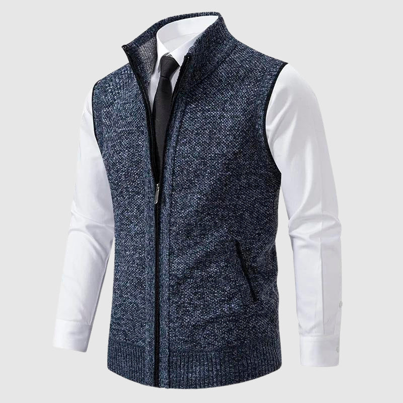 Cevori Knit Style Zip-Up Sweater Vest