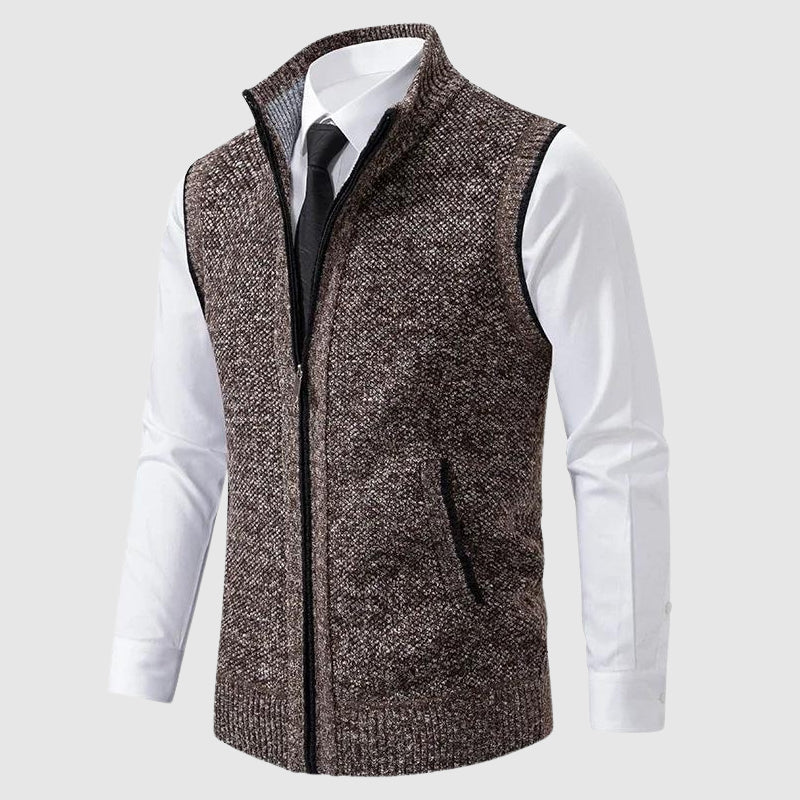 Cevori Knit Style Zip-Up Sweater Vest