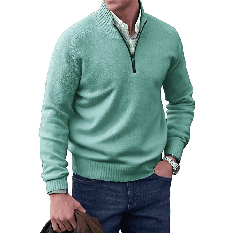 Cevori Sweater Knitted Half Zip Pullover