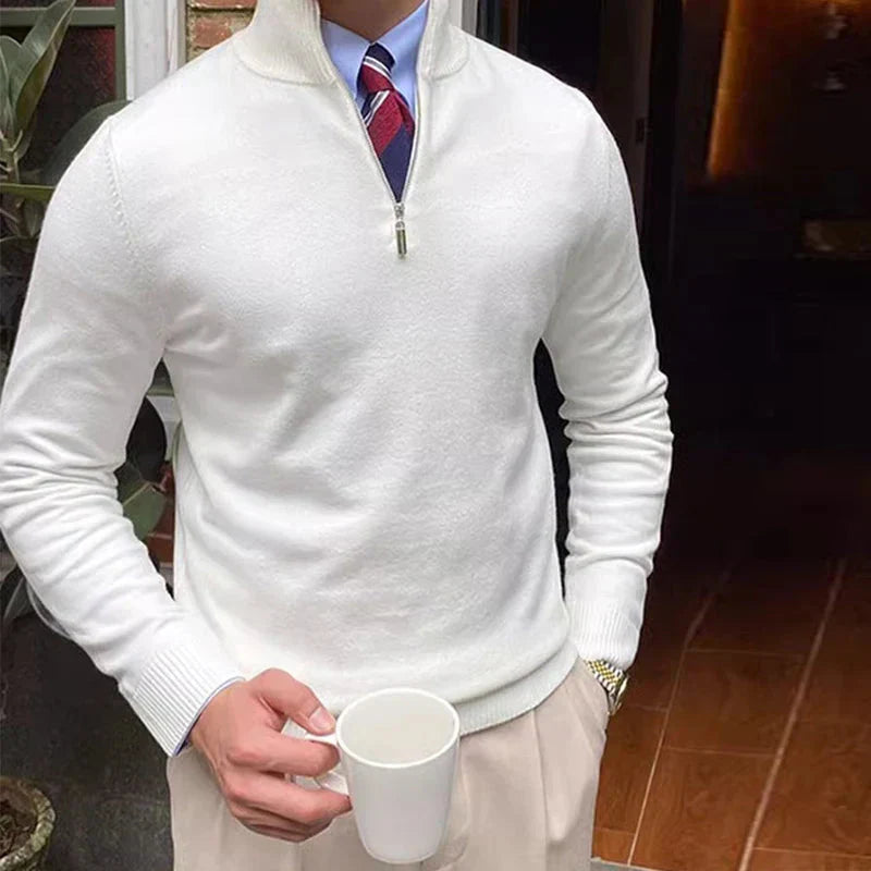 Cevori High Collar Design Quarter-Zip Jumper