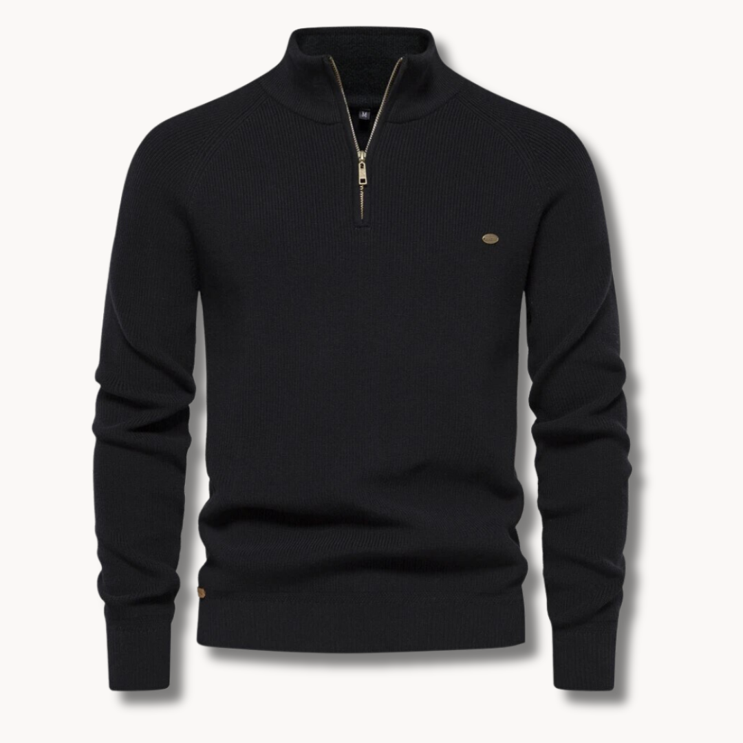 Cevori Slim Fit Half-Zip Knitted Jumper