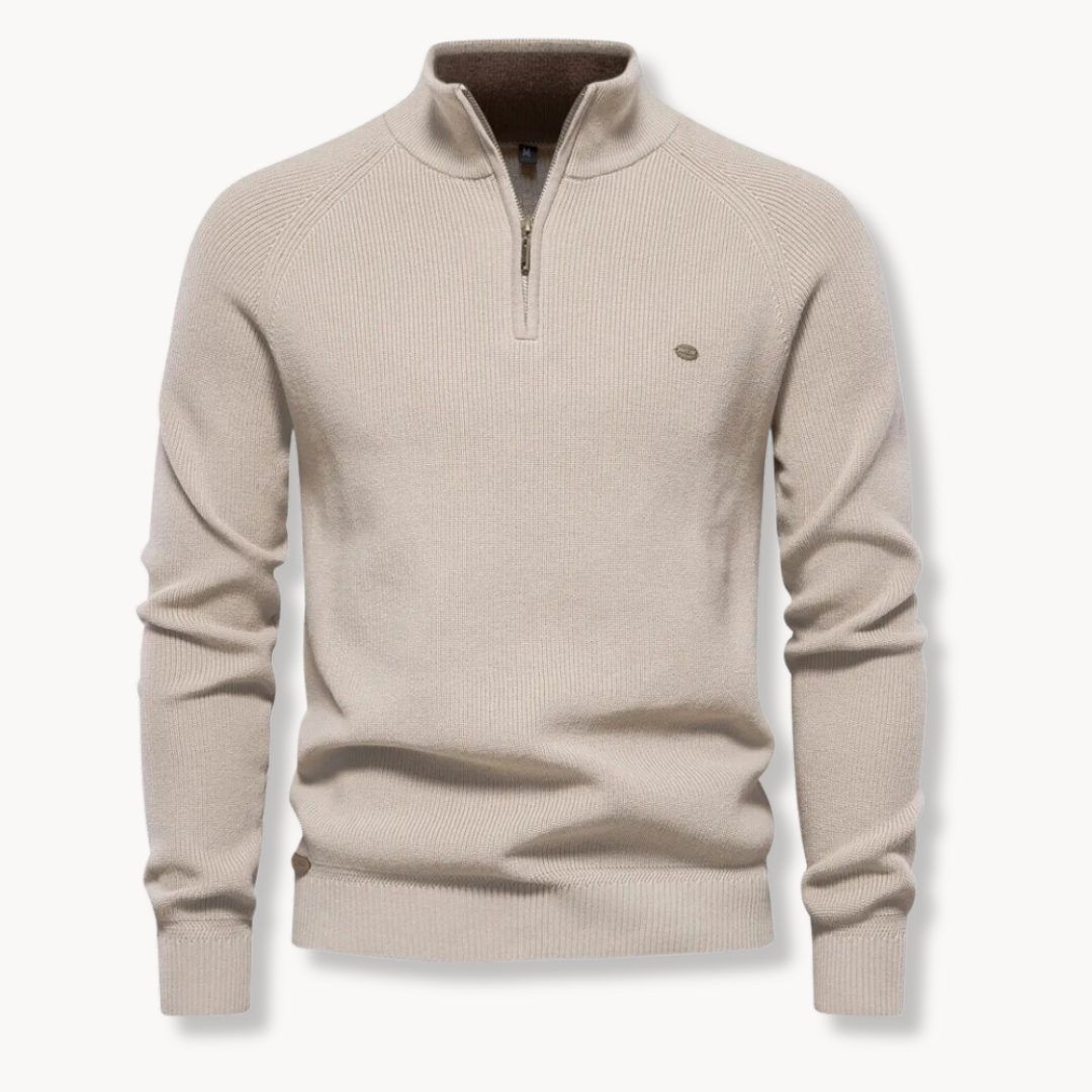 Cevori Slim Fit Half-Zip Knitted Jumper