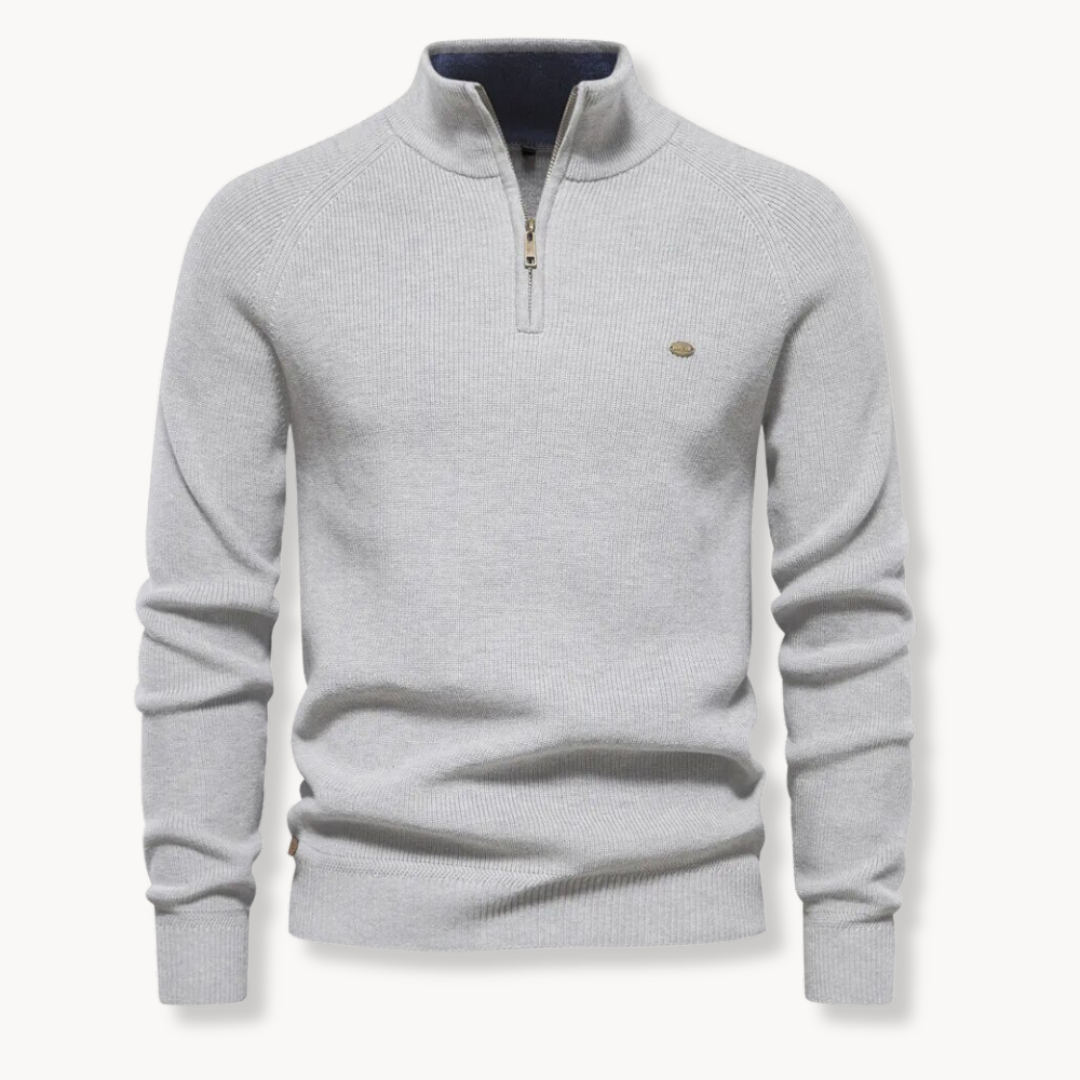 Cevori Slim Fit Half-Zip Knitted Jumper