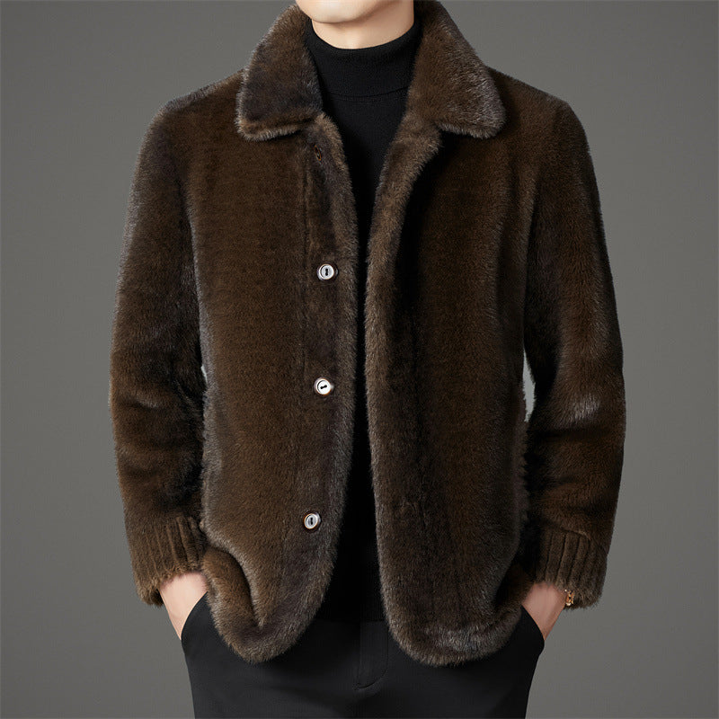 Cevori Reversible Warm Style Faux Fur Jacket
