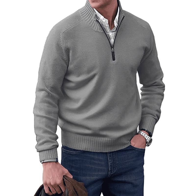 Cevori Sweater Knitted Half Zip Pullover