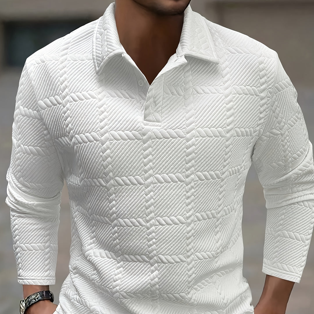 Cevori Stylish Knitted Jacquard Polo Shirt