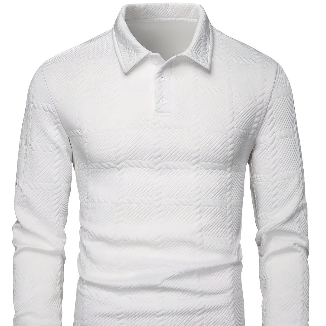Cevori Stylish Knitted Jacquard Polo Shirt