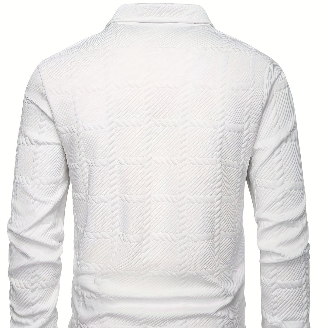 Cevori Stylish Knitted Jacquard Polo Shirt