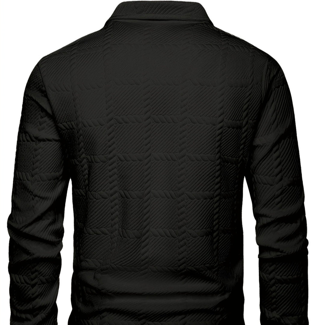 Cevori Stylish Knitted Jacquard Polo Shirt