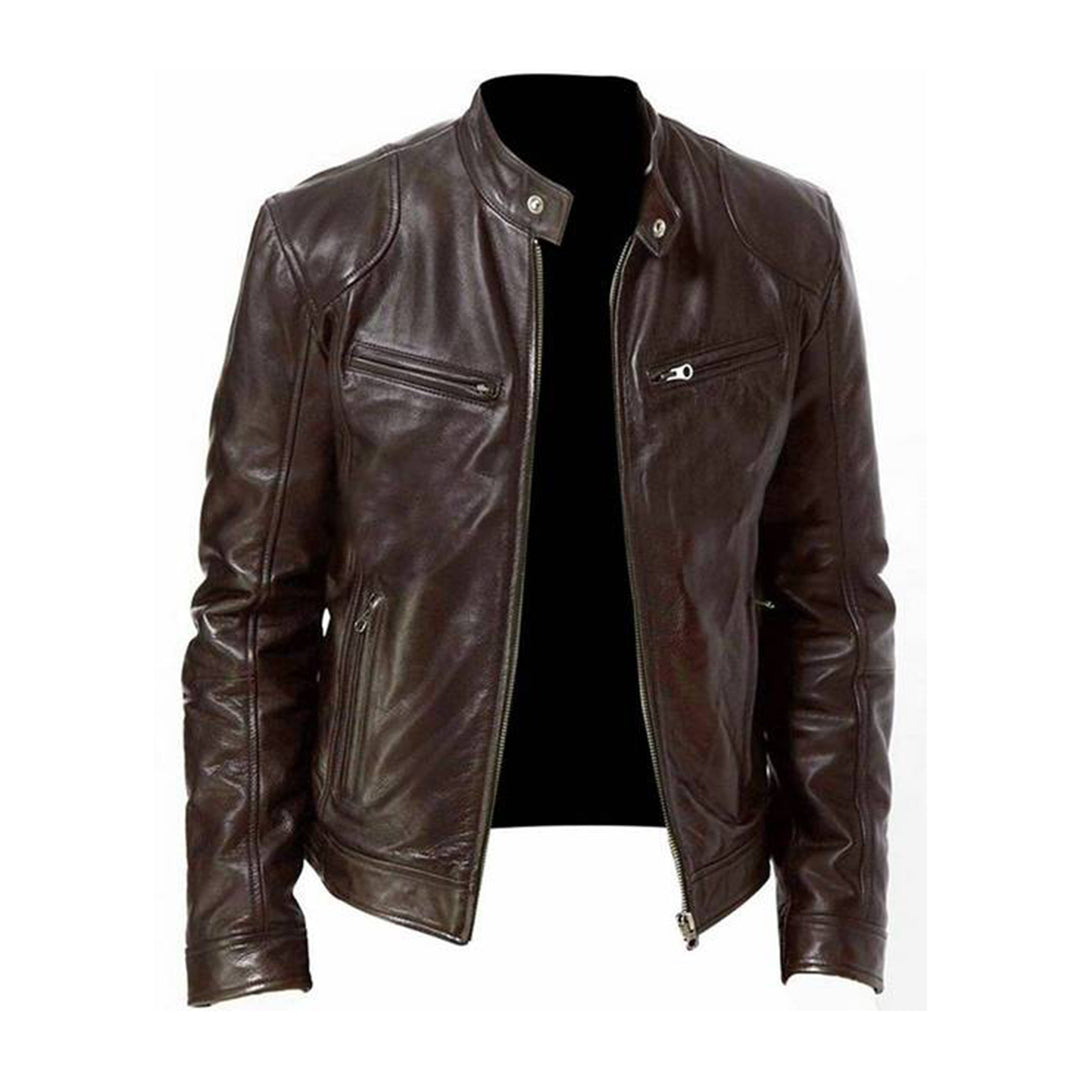 Cevori Faux Leather Jacket Classic Fit