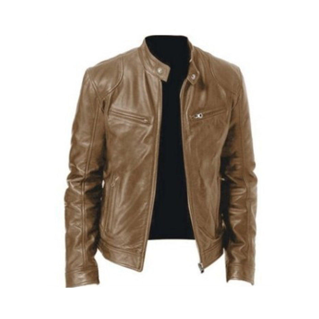 Cevori Faux Leather Jacket Classic Fit