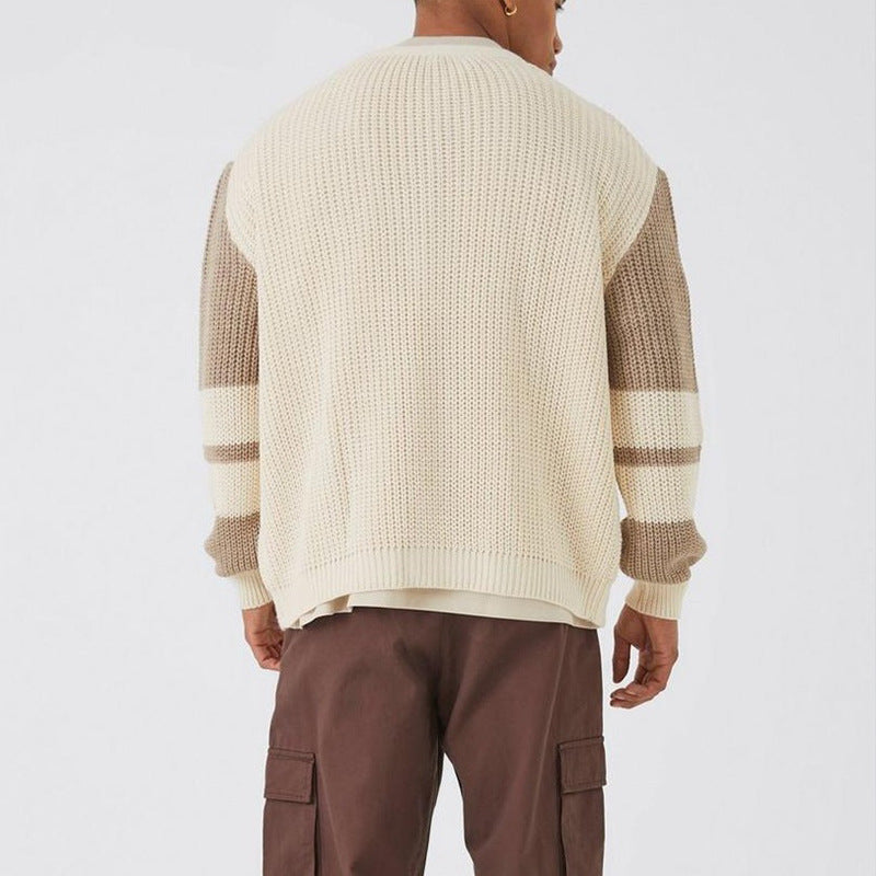 Cevori Color Block Sleeves Knit Cardigan