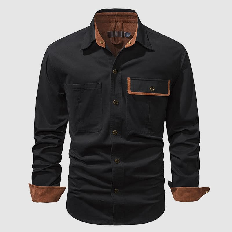 Cevori Cotton Corduroy Lined Button-Up Shirt