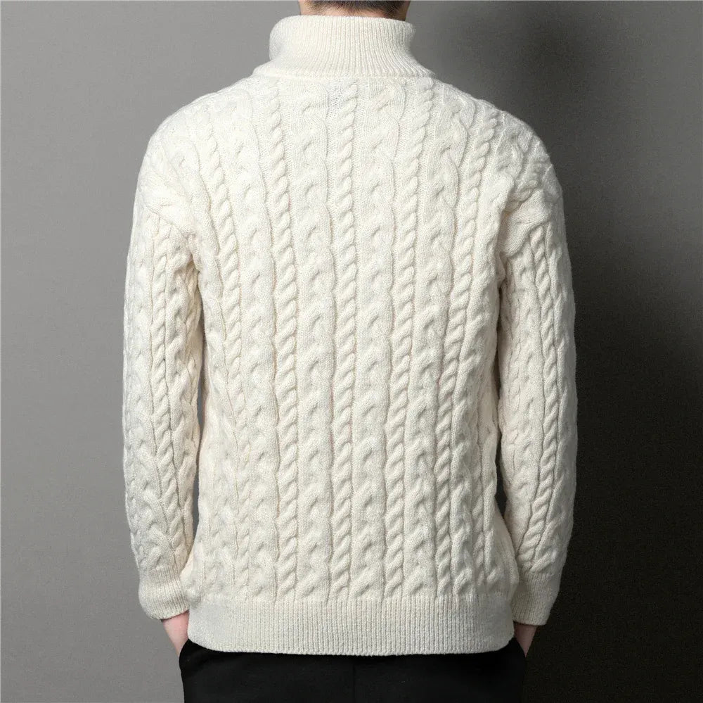 Cevori Relaxed Fit Cable Knit Cardigan Jacket