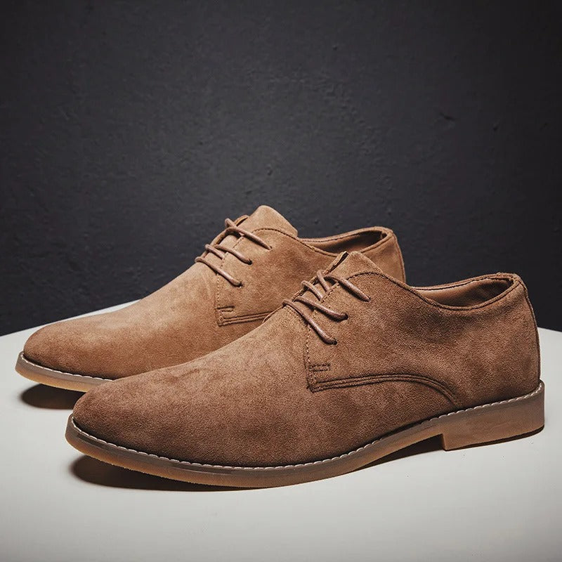 Cevori Lace-Up Suede Dress Shoes