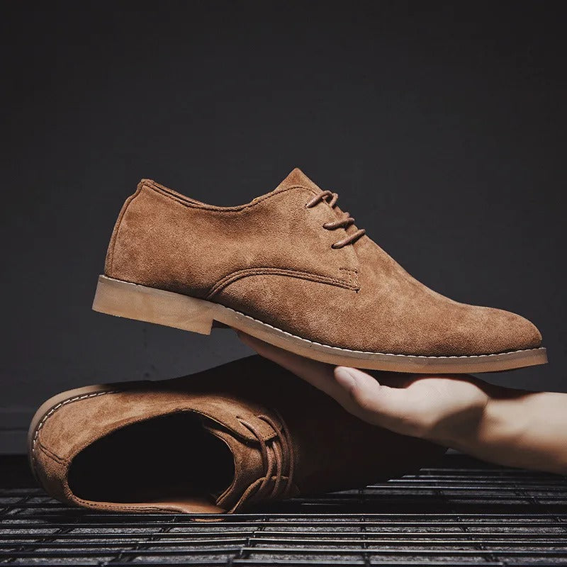Cevori Lace-Up Suede Dress Shoes