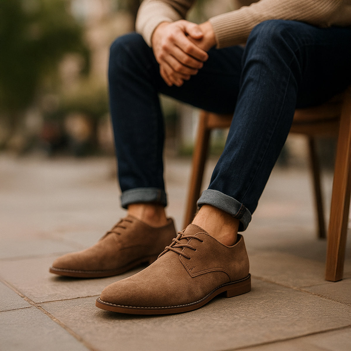 Cevori Lace-Up Suede Dress Shoes