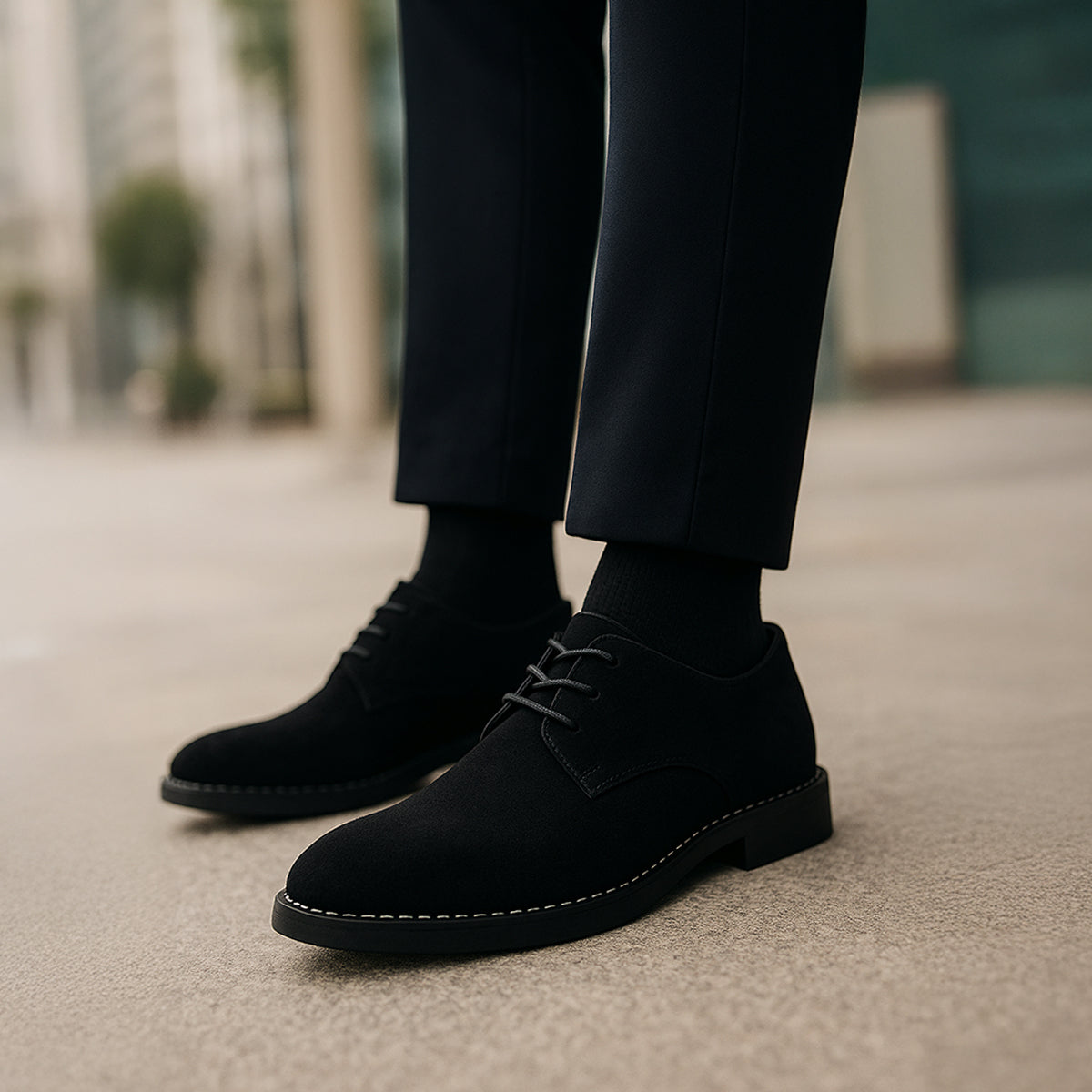 Cevori Lace-Up Suede Dress Shoes