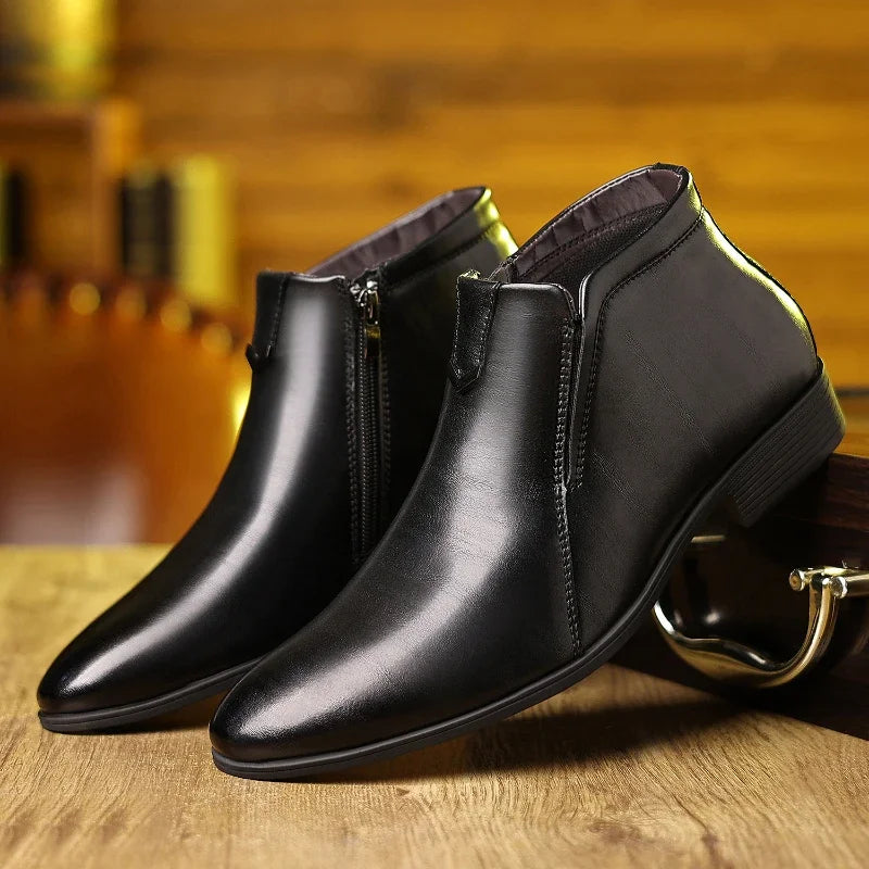 Cevori Retro Polished Style Ankle Boots