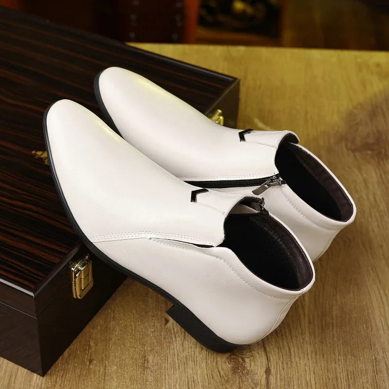 Cevori Retro Polished Style Ankle Boots