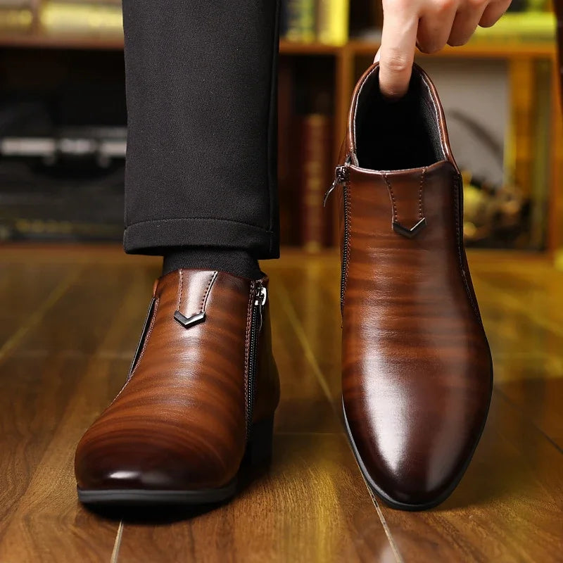Cevori Retro Polished Style Ankle Boots