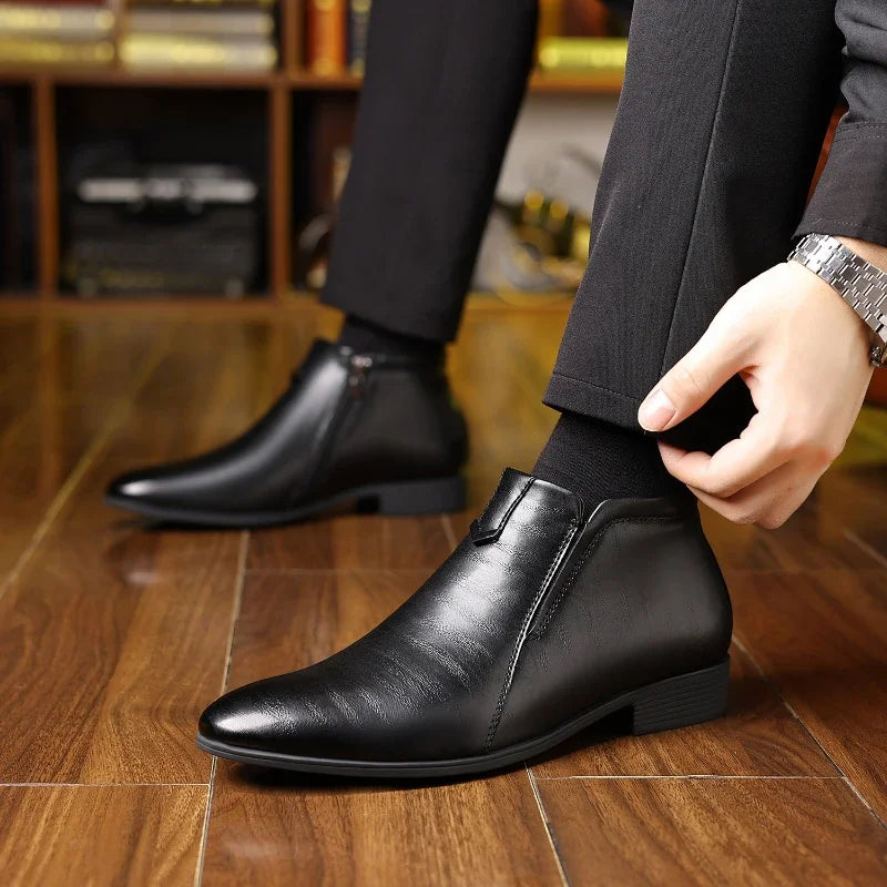 Cevori Retro Polished Style Ankle Boots