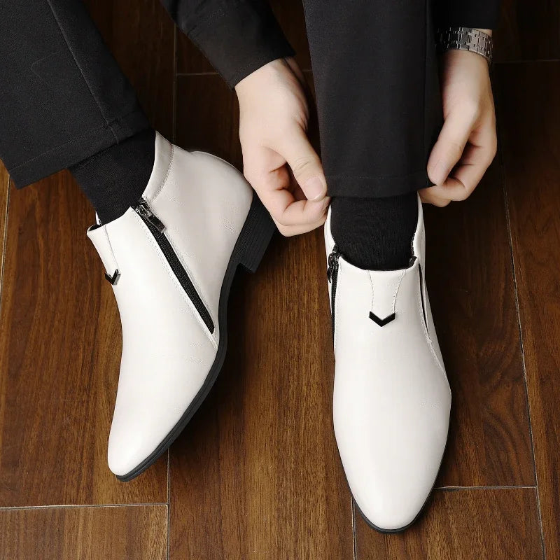 Cevori Retro Polished Style Ankle Boots