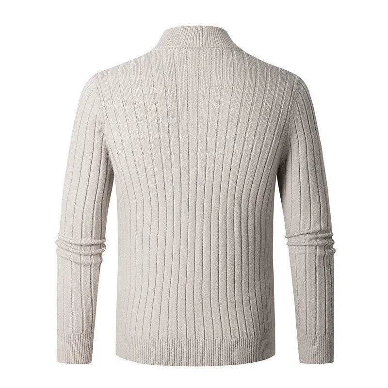 Cevori Ribbed Fabric Half-Zip Sweater