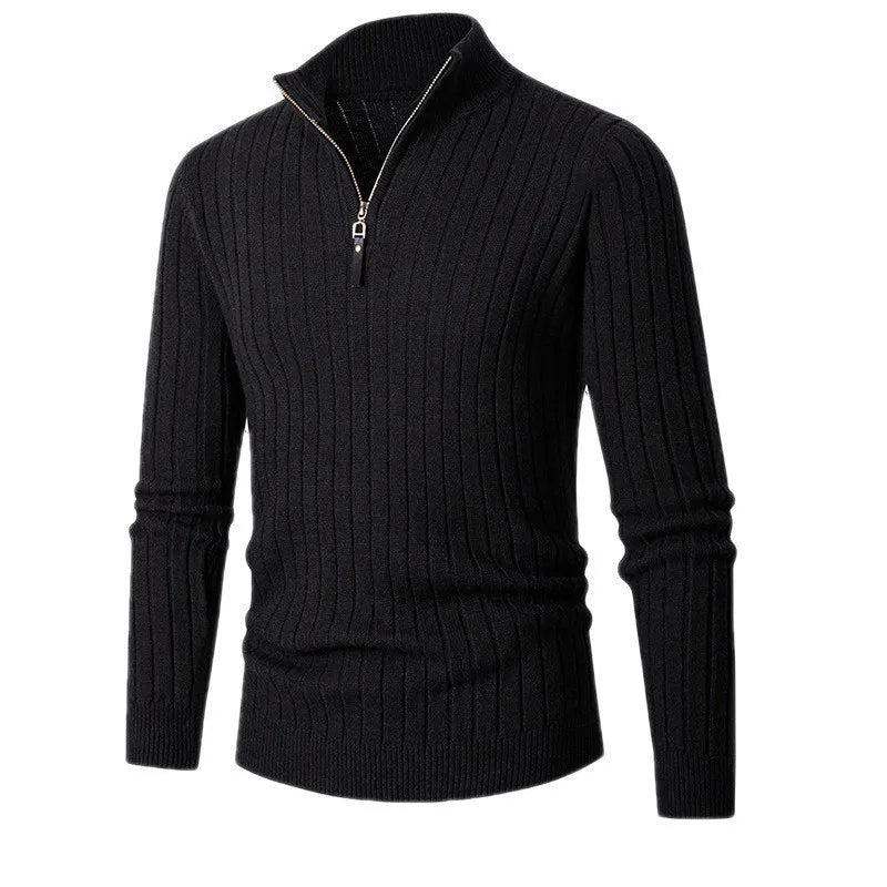 Cevori Ribbed Fabric Half-Zip Sweater
