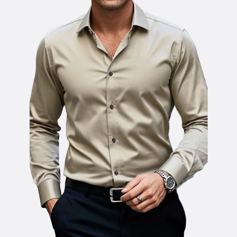 Cevori Long Sleeve Slim Fit Button-Down Shirt