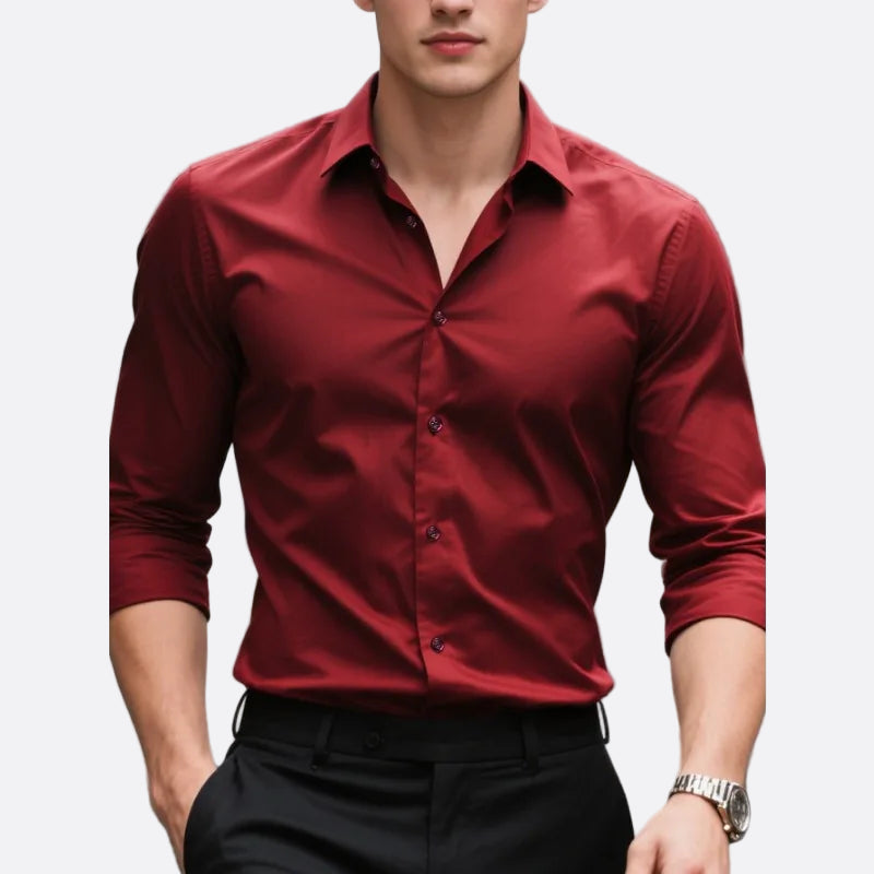 Cevori Long Sleeve Slim Fit Button-Down Shirt