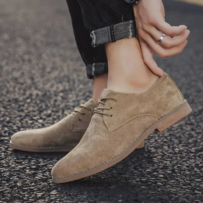 Cevori Suede Lace-up Derby Shoes